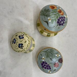 Hand-Painted Floral Wood Knobs/Drawer Pulls